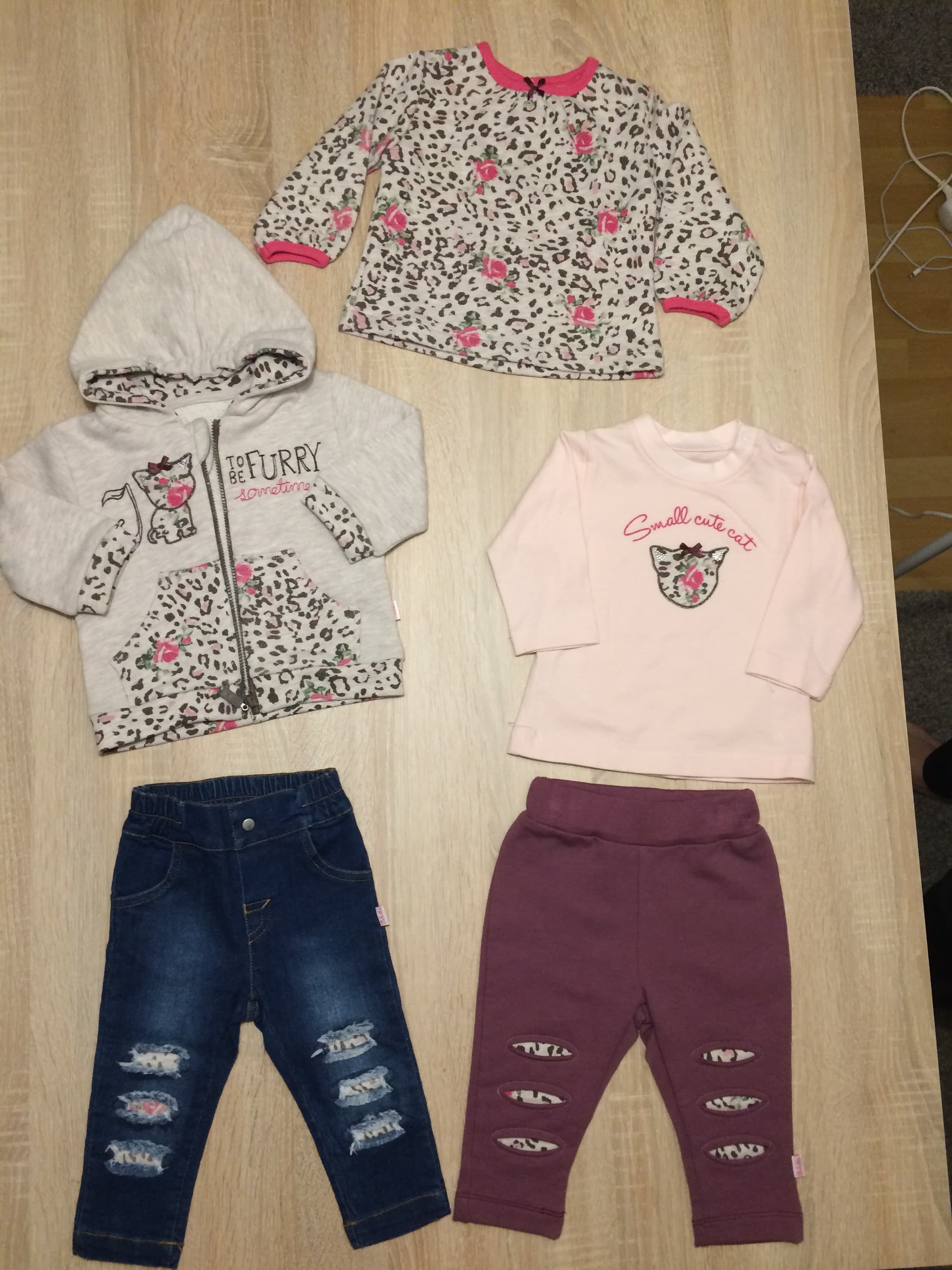 100_ Organic Cotton Baby Girl 5Pcs Cloth Set 9_12 month